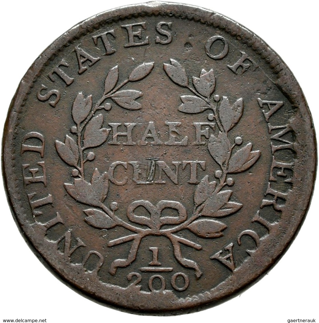 Vereinigte Staaten Von Amerika: 1804 C6 Half Cent Die Breaks Manley Die State XI. Medium Chocolate, - Altri & Non Classificati
