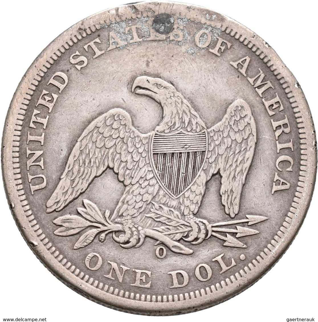 Vereinigte Staaten Von Amerika: Dollar 1859 O, New Orleans, KM# 71, 26,38 G, Gestopftes Loch, Randfe - Otros & Sin Clasificación