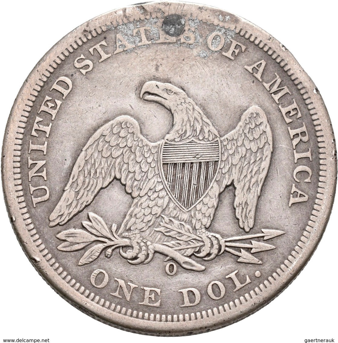 Vereinigte Staaten Von Amerika: Dollar 1859 O, New Orleans, KM# 71, 26,38 G, Gestopftes Loch, Randfe - Sonstige & Ohne Zuordnung