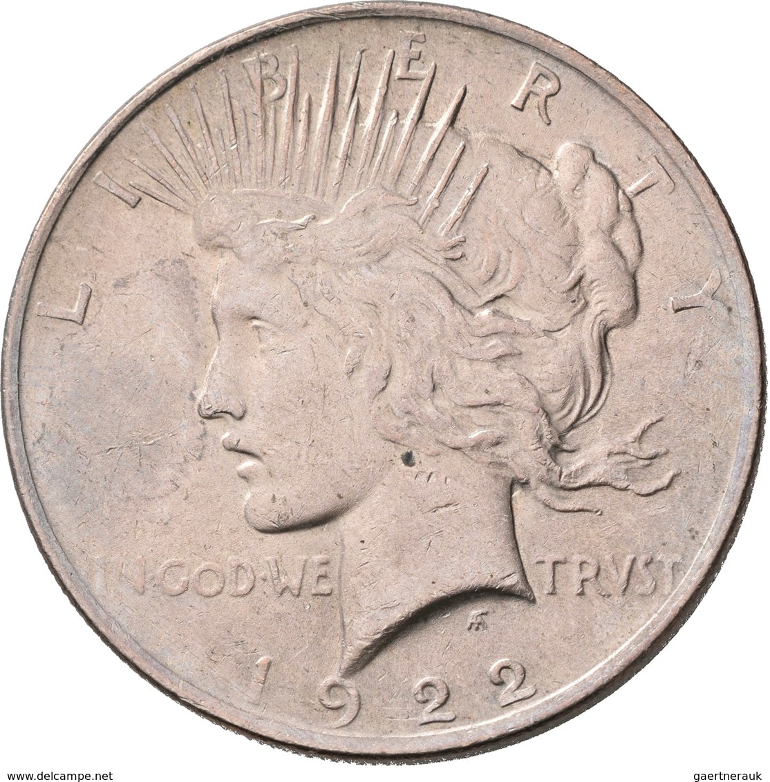 Vereinigte Staaten von Amerika: Lot 5 Stück; Morgan Dollar 1897 S, Peace Dollar 1922, Dollar 1983 Lo