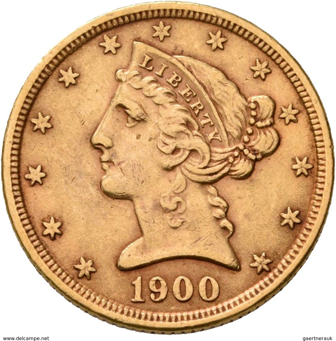 Vereinigte Staaten Von Amerika - Anlagegold: 5 Dollars 1900 (Half Eagle - Liberty Head Coronet), KM# - Sonstige & Ohne Zuordnung