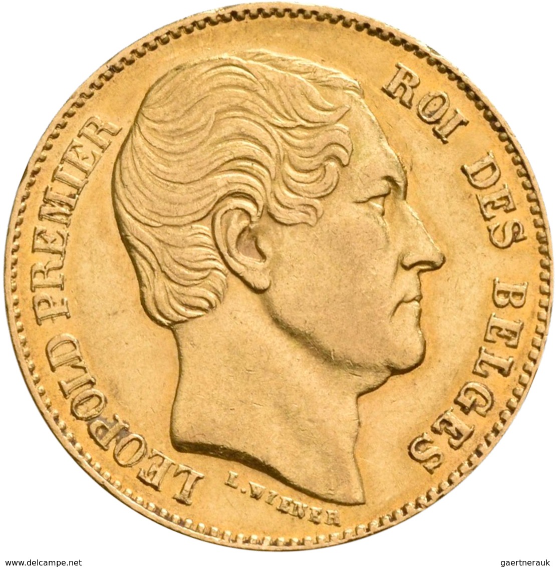 Belgien - Anlagegold: Leopold I. 1831-1865: 20 Francs 1865 L. WIENER, KM# 23, Friedberg 411. 6,43 G, - Altri & Non Classificati