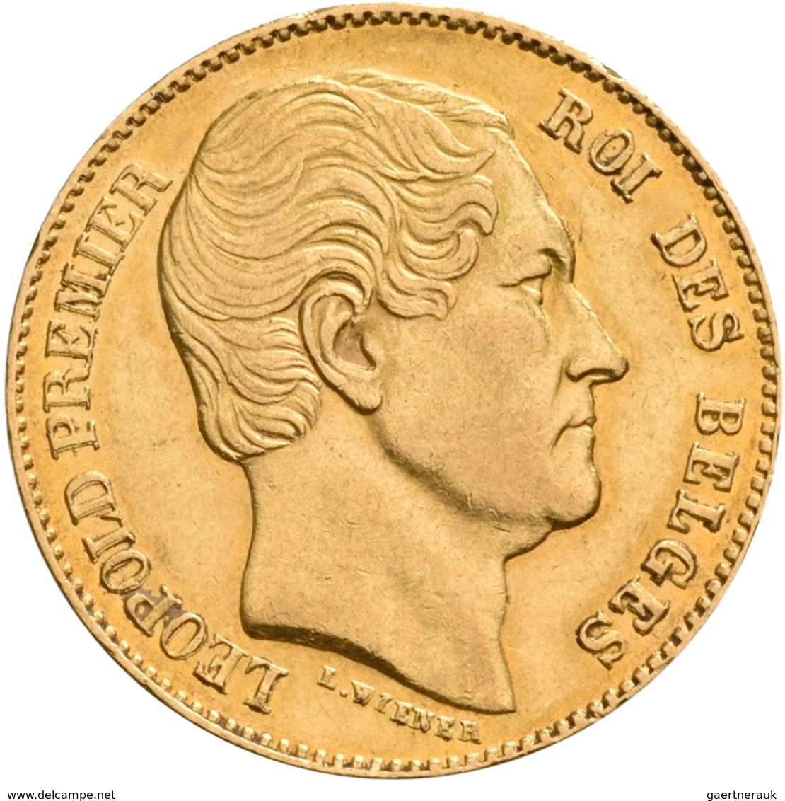 Belgien - Anlagegold: Leopold I. 1831-1865: 20 Francs 1865 L. WIENER, KM# 23, Friedberg 411. 6,43 G, - Sonstige & Ohne Zuordnung