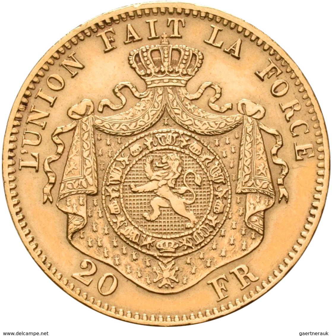 Belgien - Anlagegold: Leopold II. 1865-1909: 20 Francs 1870 LW (Pos. A), KM# 37, Friedberg 412. 6,43 - Other & Unclassified