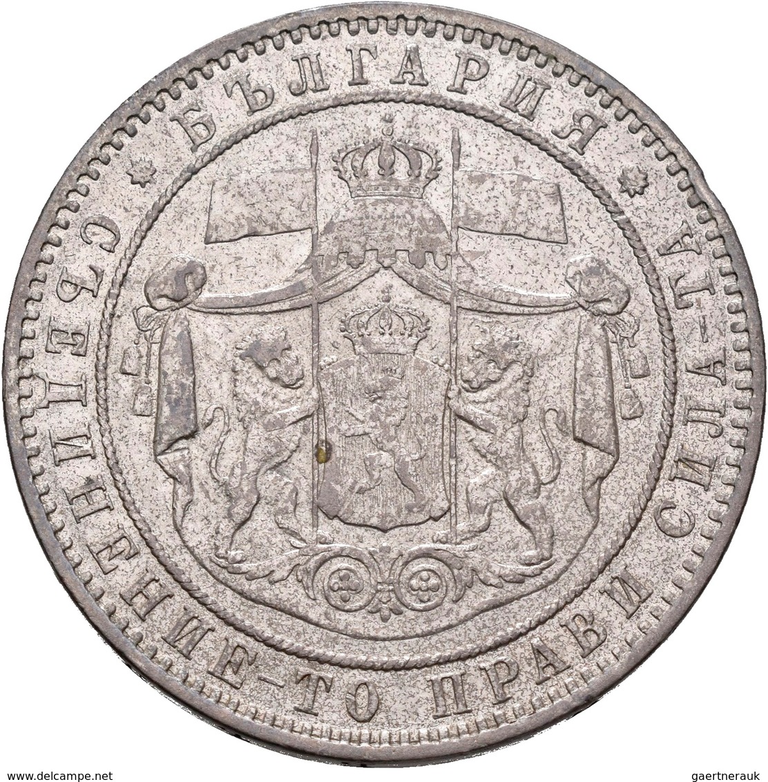 Bulgarien: Lot 2 Stück: 5 Leva 1884 (Alexander I.) Und 5 Leva 1892 (Ferdinand I.), Sehr Schön. - Bulgarie