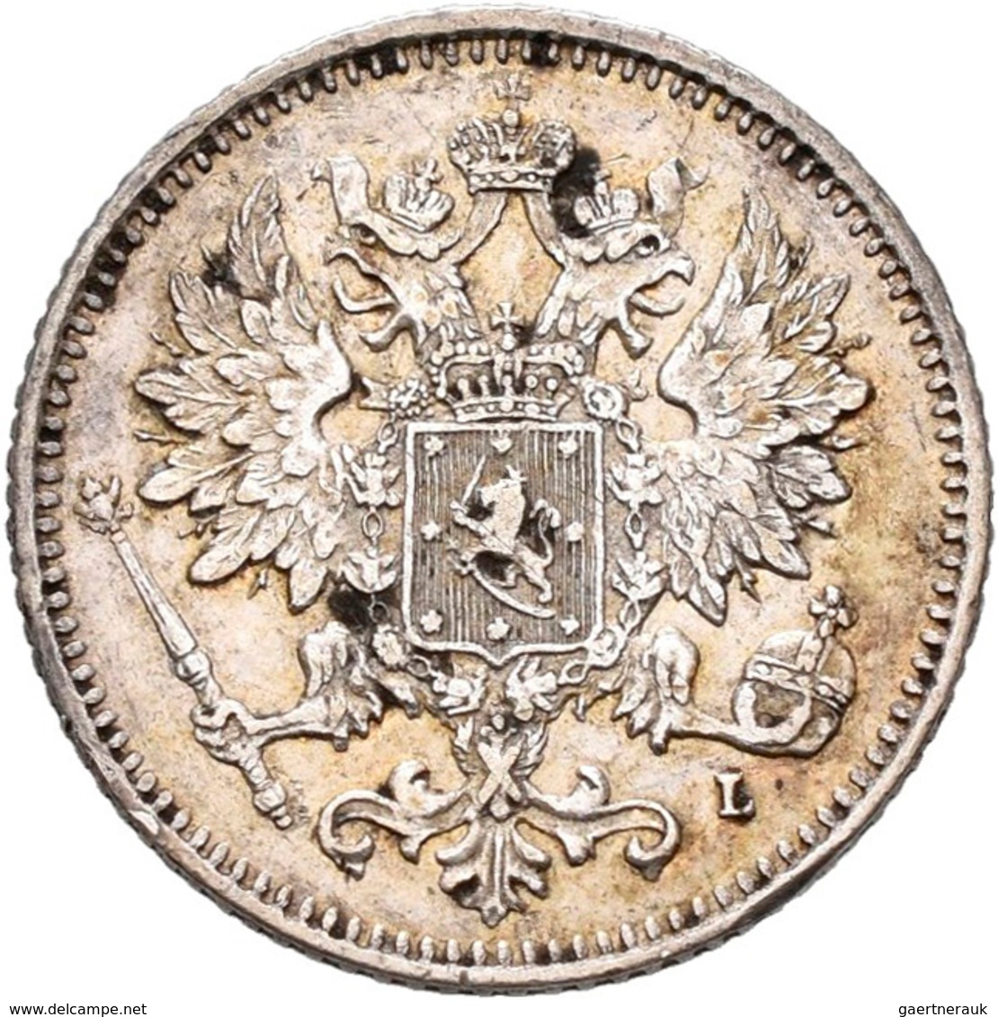 Finnland: Unter Russischen Herrschaft, Alexander III. 1881-1894: 25 Pennia 1894. KM# 6.2. Sehr Schön - Finlandia