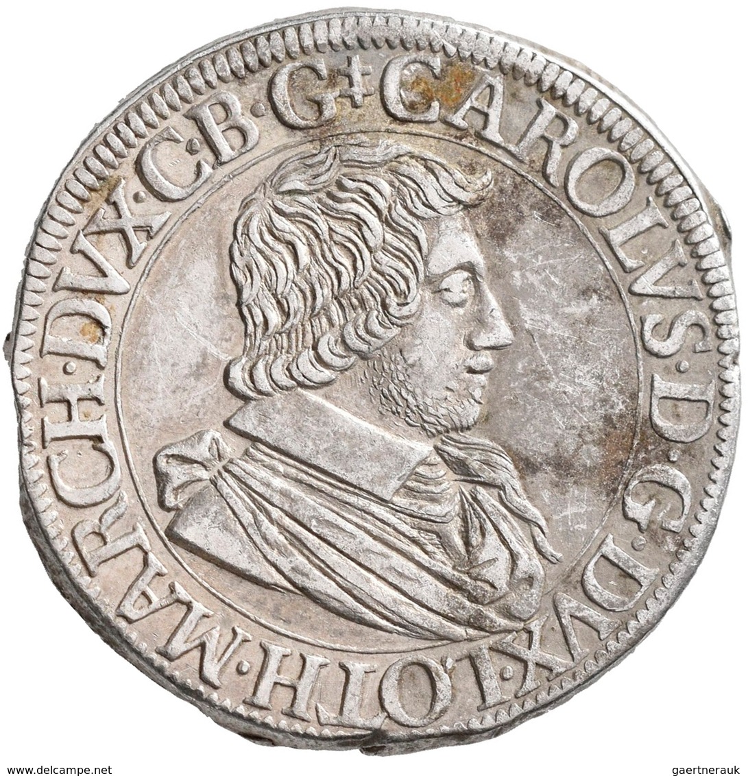 Frankreich: Lothringen, Karl IV. 1626-1634: Teston 1627, Nancy. 8,78 G. Schrötlingsfehler, Schmutzre - Sonstige & Ohne Zuordnung