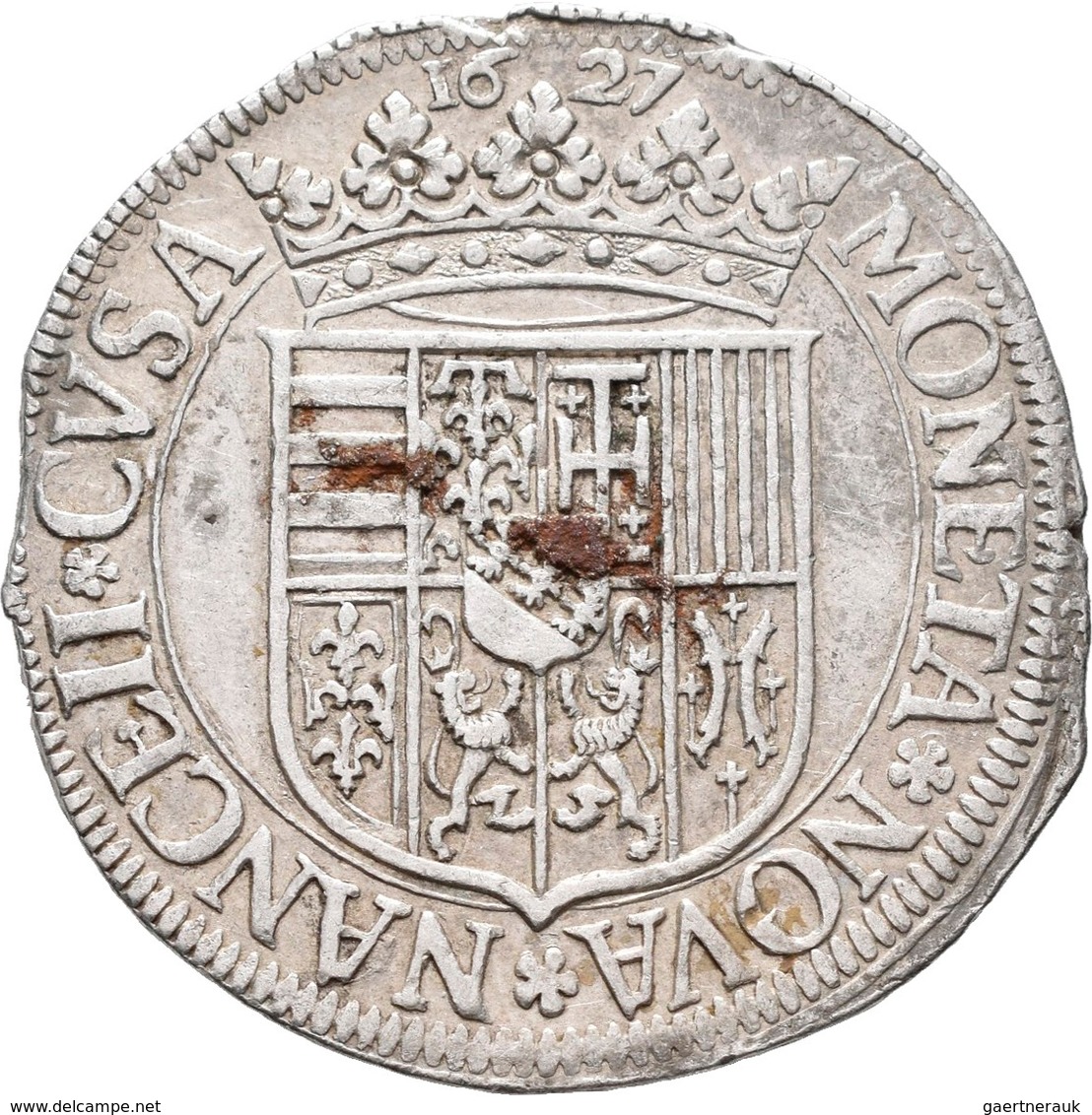 Frankreich: Lothringen, Karl IV. 1626-1634: Teston 1627, Nancy. 8,78 G. Schrötlingsfehler, Schmutzre - Sonstige & Ohne Zuordnung