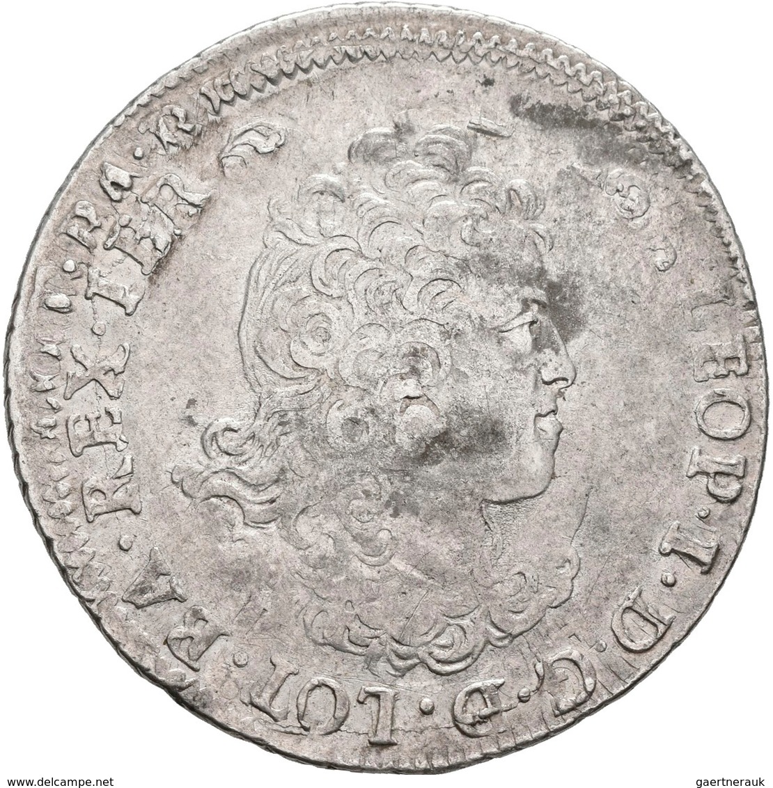 Frankreich: Lothringen, Leopold I. 1697-1729: Teston 1705, überprägt, Druchmesser Ca. 32mm, 8,42 G. - Altri & Non Classificati