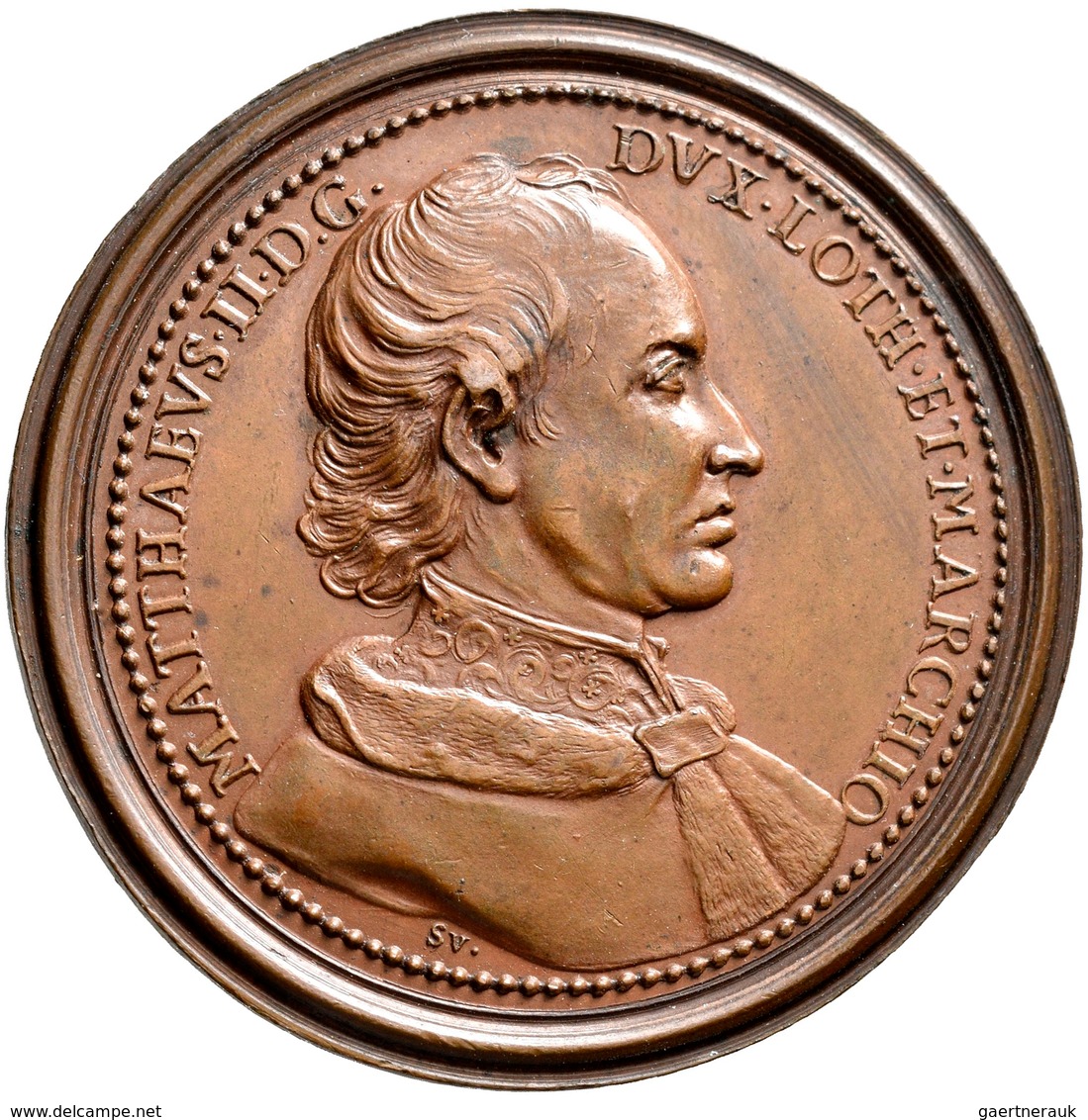 Frankreich: Lothringen: Bronze Suiten Medaille O.J., Von Saint-Urbain, Auf Matthäus II. Und Seine Ge - Other & Unclassified