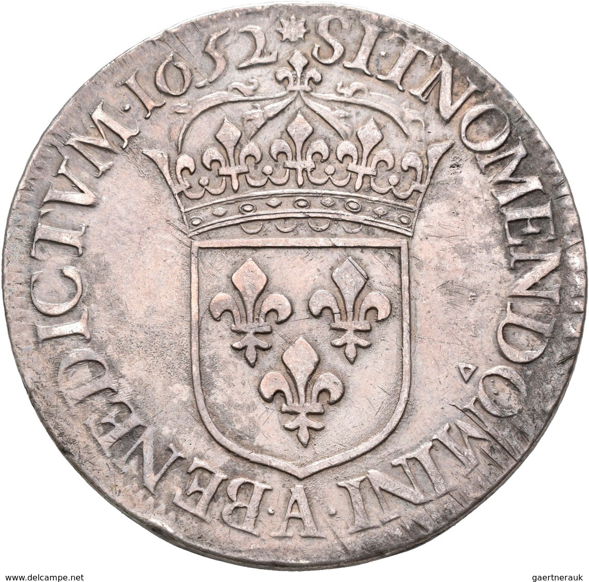 Frankreich: Louis XIV. 1643-1715: Ecu 1652 A, Paris, Davenport 3799, Gadoury 202, 27,15 G, Sehr Schö - Altri & Non Classificati