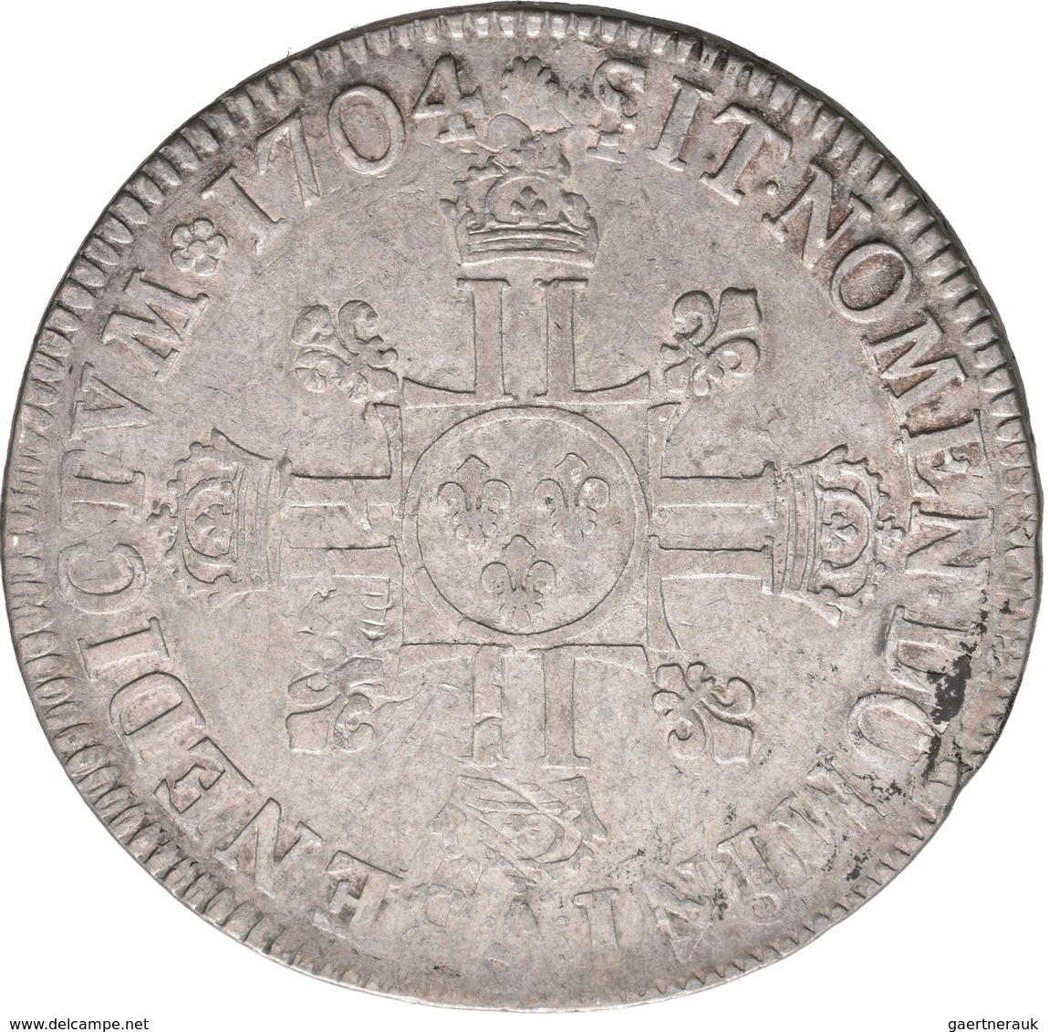 Frankreich: Louis XIV. 1643-1715: Ecu 1704 A, Paris, Davenport 1320, Gadoury 224, 26,7 G, Schön-sehr - Sonstige & Ohne Zuordnung