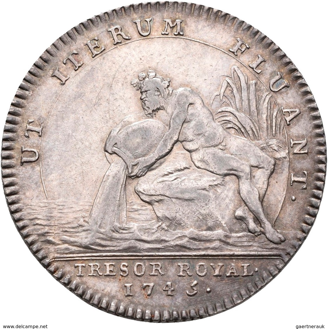 Frankreich: Louis XV. 1715-1774: Lot 2 Stück; Silber-Jeton 1743 TRESOR ROYAL Und Silber-Jeton 1754 O - Altri & Non Classificati