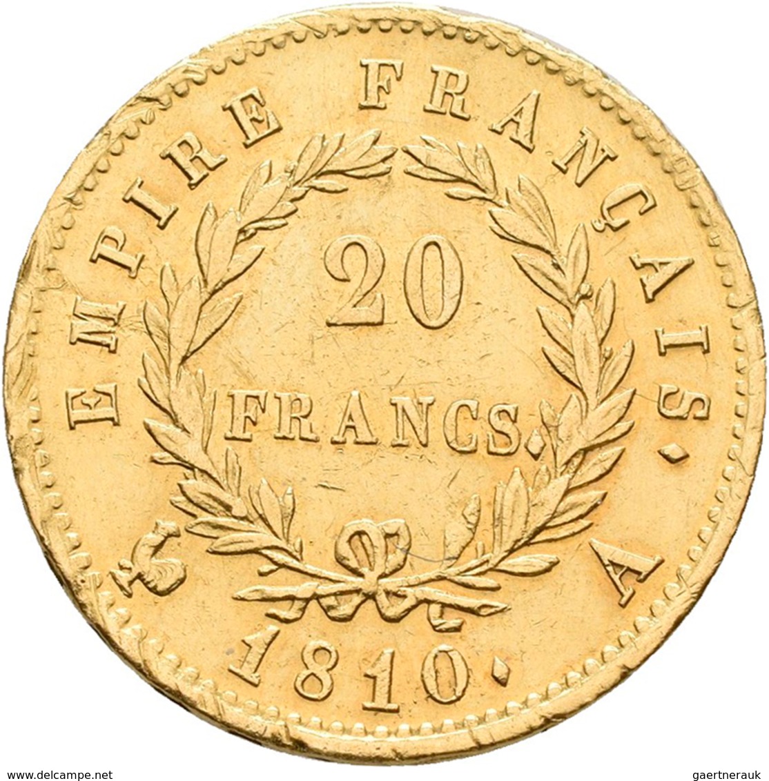 Frankreich - Anlagegold: Napoleon I. 1804-1814: 20 Francs 1810 A, 6,45 G, 900/1000 Gold. Kl. Kratzer - Sonstige & Ohne Zuordnung