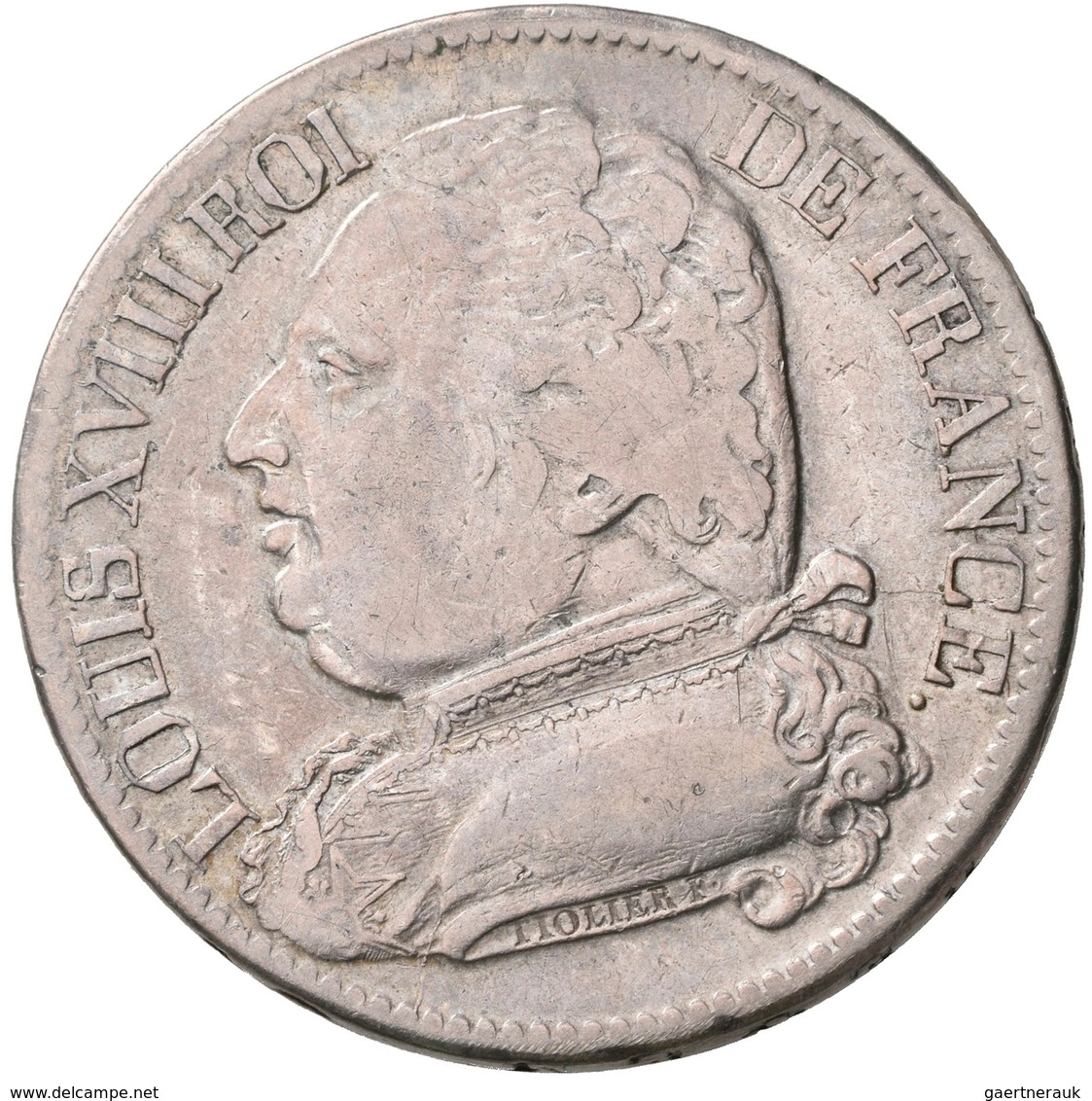 Frankreich: Louis XVIII. 1814,1815-1824: 5 Francs 1814 Q, Perpignan, Gadoury 591, KM 702.11, 24,72 G - Sonstige & Ohne Zuordnung