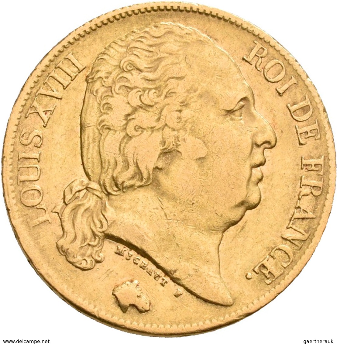 Frankreich - Anlagegold: Louis XVIII. 1814-1824: 20 Francs 1820 A, KM# 712.1, Friedberg 538. 6,37 G, - Otros & Sin Clasificación