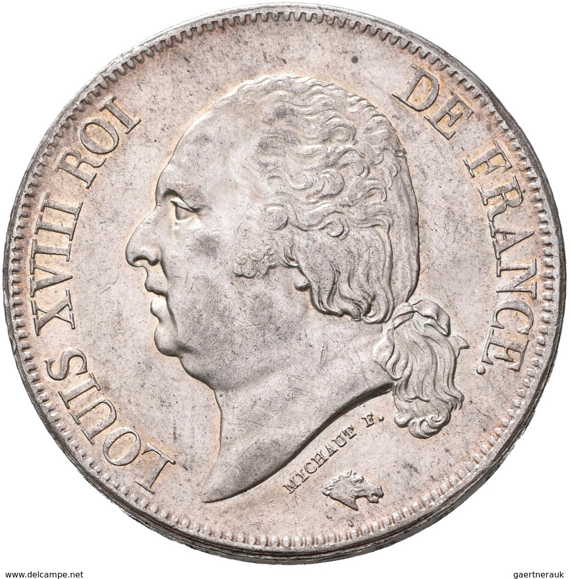 Frankreich: Louis XVIII. 1814,1815-1824: 5 Francs 1824 W, Lille, Gadoury 614, KM 711.13, Winz. Kratz - Sonstige & Ohne Zuordnung