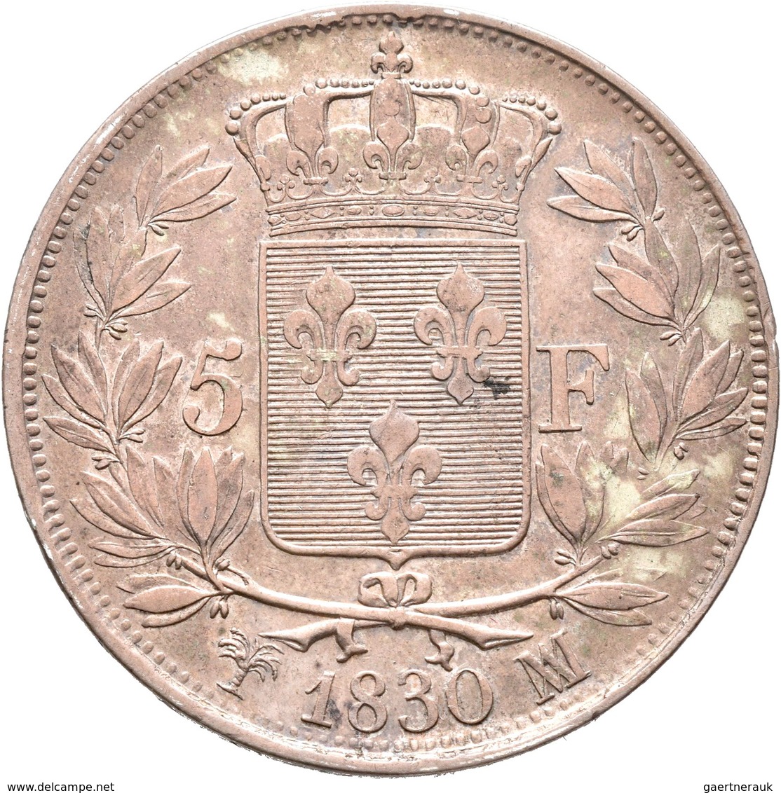Frankreich: Charles X. 1824-1830: 5 Francs 1830 MA, Marseille, Gadoury 644, 24,81 G, Sehr Schön. - Other & Unclassified