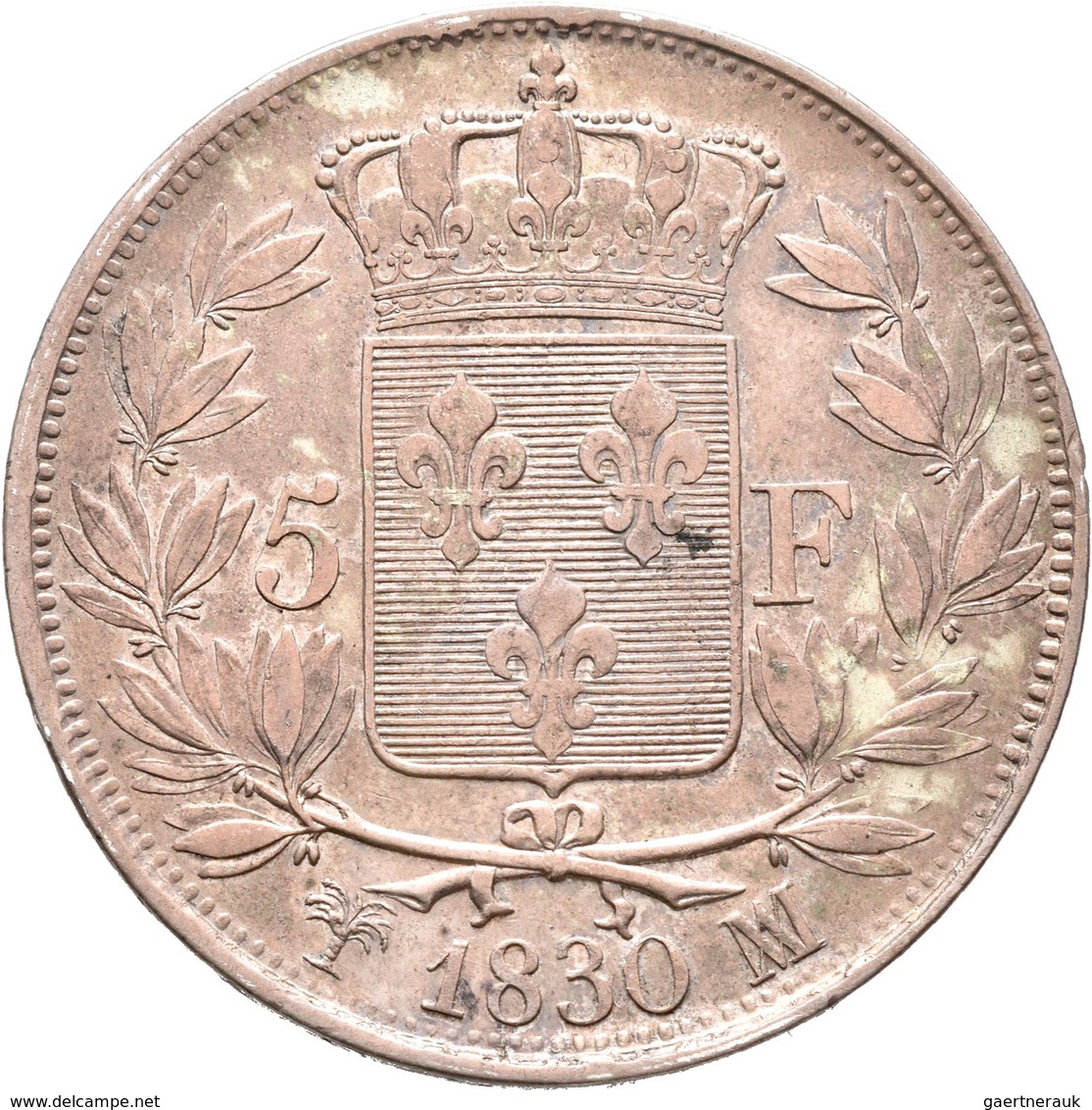 Frankreich: Charles X. 1824-1830: 5 Francs 1830 MA, Marseille, Gadoury 644, 24,81 G, Sehr Schön. - Sonstige & Ohne Zuordnung