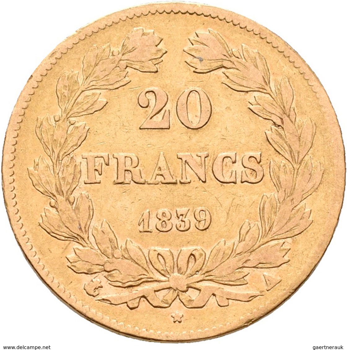 Frankreich - Anlagegold: Louis Philippe I. 1830-1848: 20 Francs 1839 A, KM # 750.1, Friedberg 560. 6 - Sonstige & Ohne Zuordnung