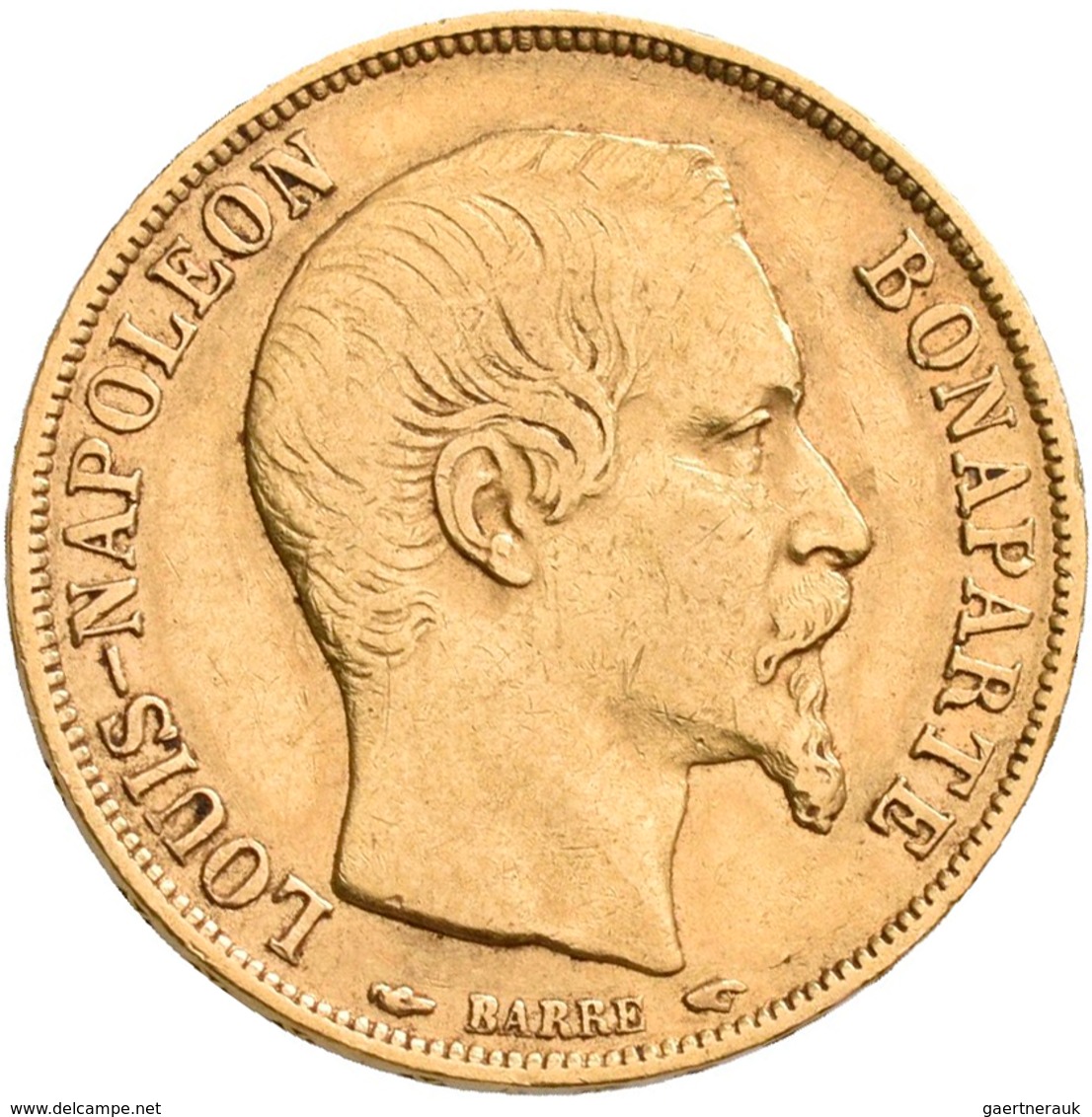 Frankreich - Anlagegold: 2. Republik 1848-1852: Louis-Napoleon Bonaparte, 20 Francs 1852 A, KM# 774, - Sonstige & Ohne Zuordnung