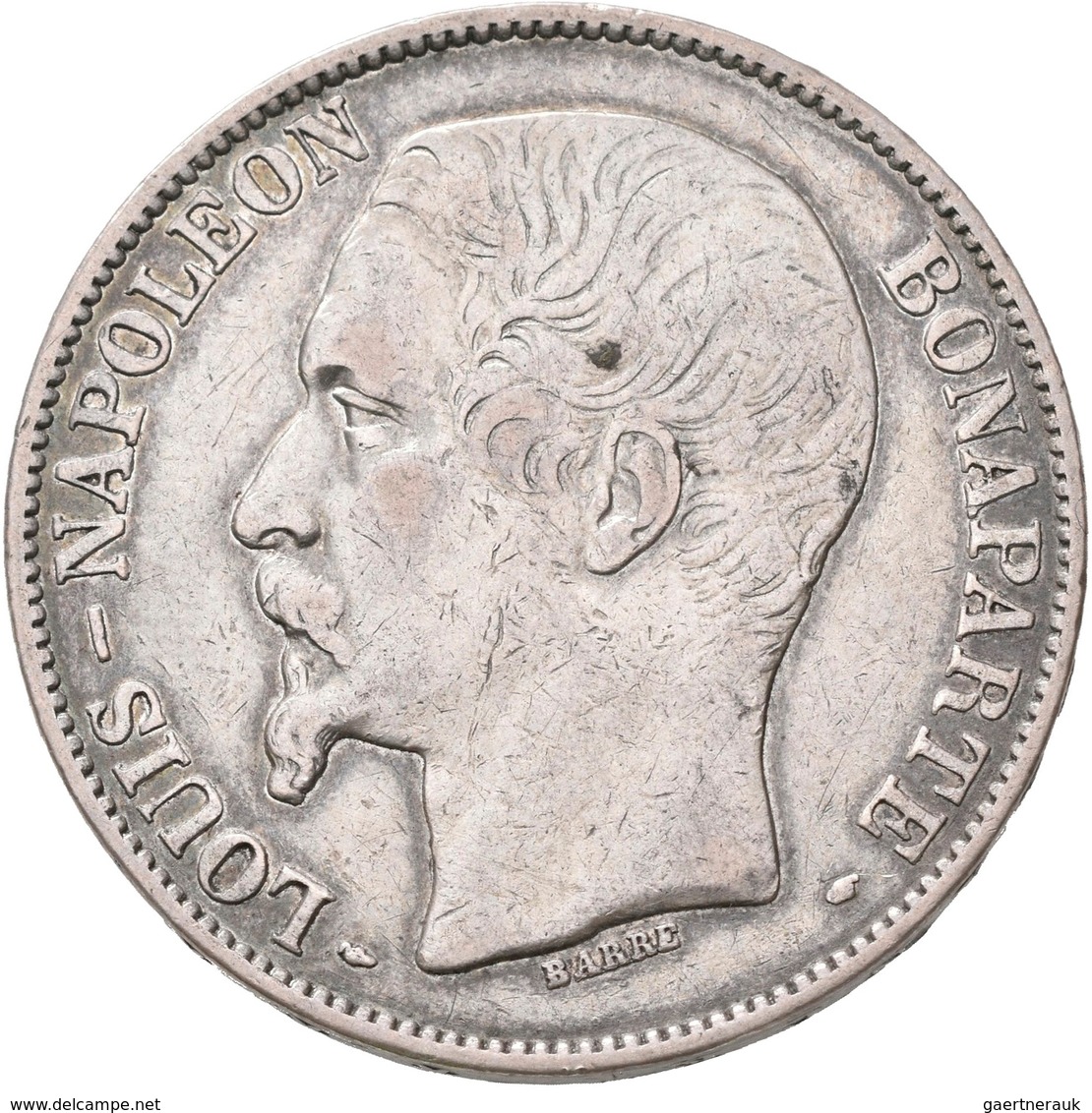 Frankreich: 2. Republik 1848-1852: Louis-Napoleon Bonaparte, 5 Francs 1852 A, Gadoury 726, 24,75 G, - Sonstige & Ohne Zuordnung