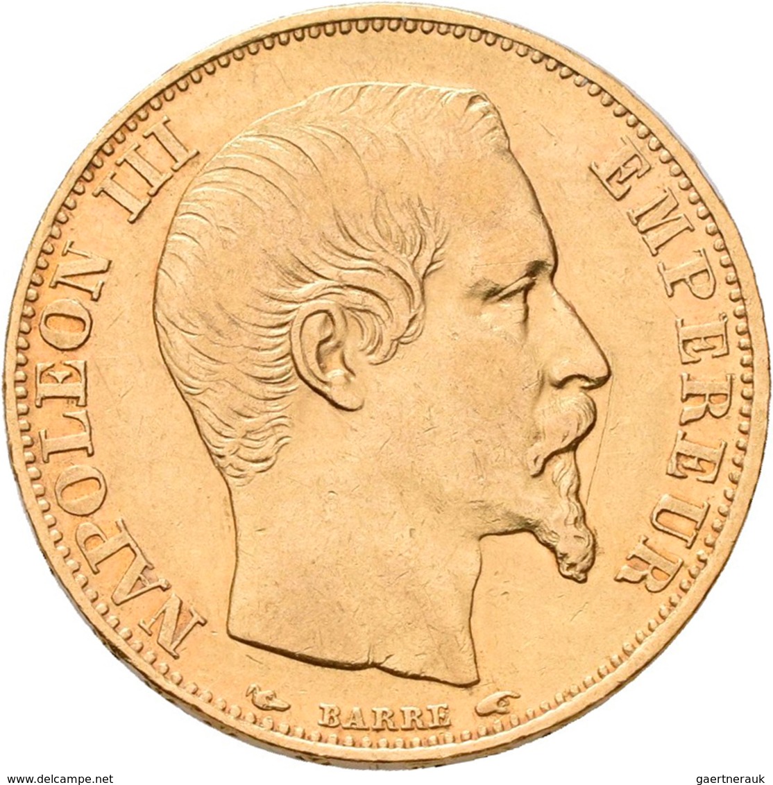 Frankreich - Anlagegold: Napoleon III. 1852-1870: 20 Francs 1854 A, KM# 781.1, Friedberg 573. 6,43 G - Altri & Non Classificati