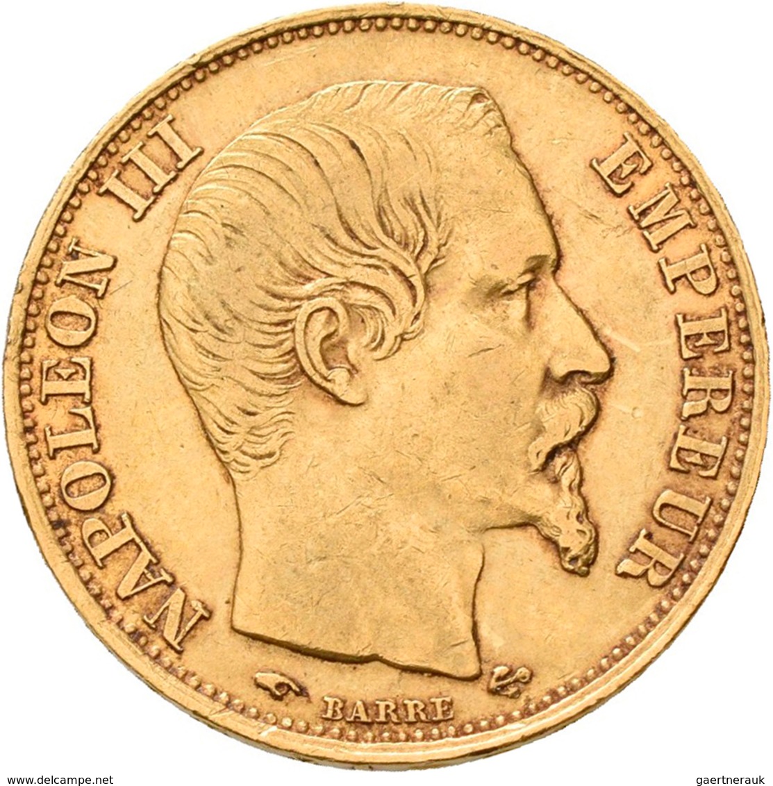 Frankreich - Anlagegold: Napoleon III. 1852-1870: 20 Francs 1857 A, KM# 781.1, Friedberg 573. 6,40 G - Altri & Non Classificati