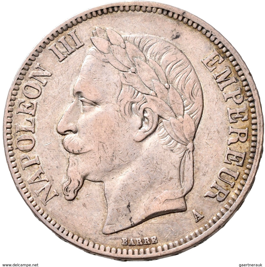 Frankreich: Napoleon III. 1852-1870: 5 Francs 1867 A, Paris, Gadoury 739, Davenport 96, 24,73 G, Seh - Autres & Non Classés