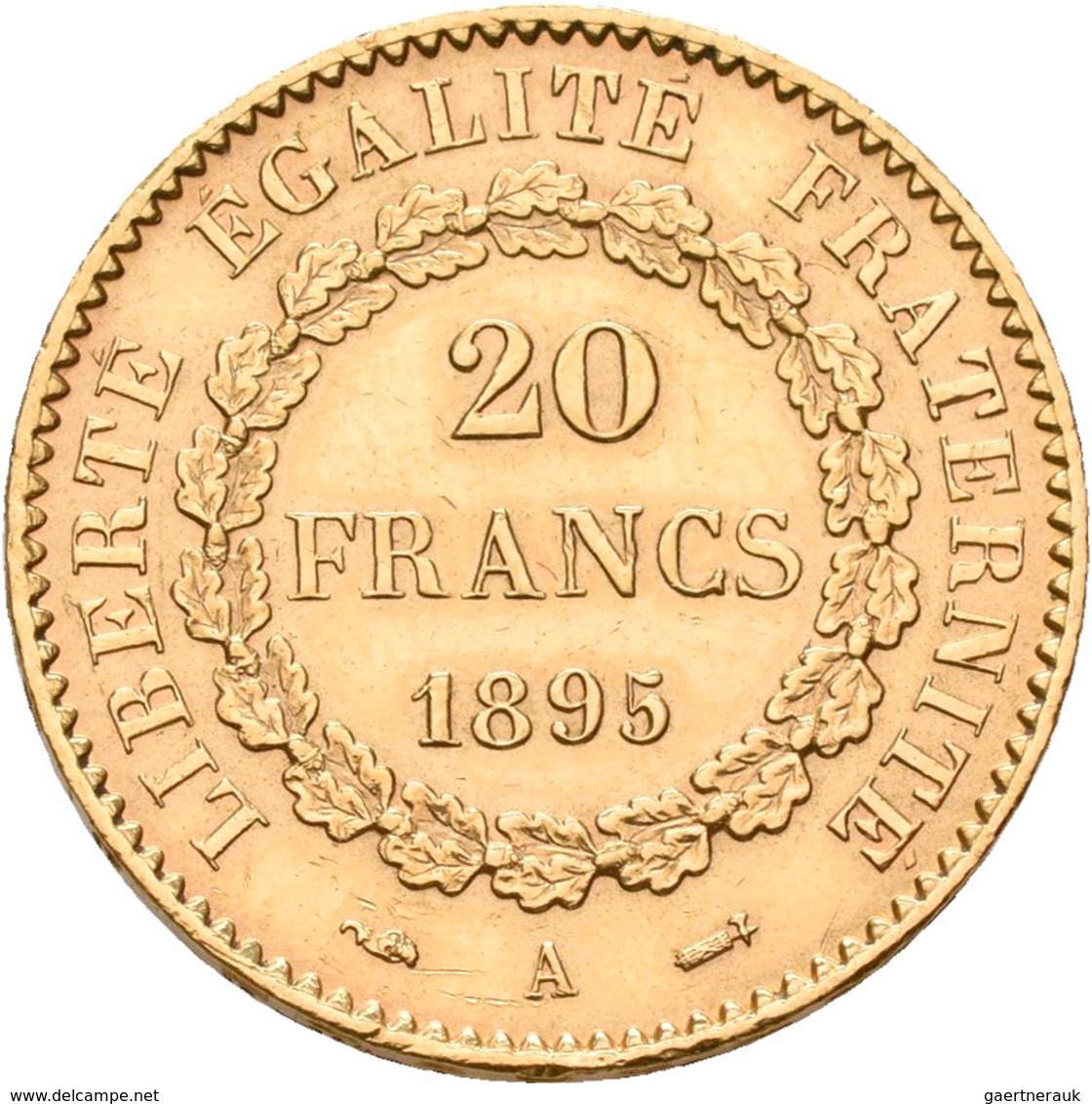 Frankreich - Anlagegold: 3. Republik 1871-1940: 20 Francs 1895 A. KM# 825, Friedberg 592. 6,42 G, 90 - Sonstige & Ohne Zuordnung