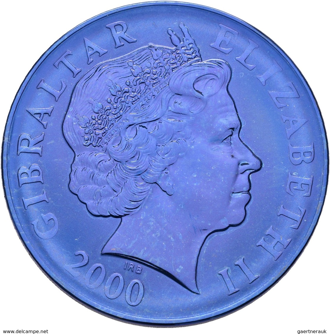 Gibraltar: SET Von 2 Münzen: 160 Jahre "Uniform Penny Post" - Blaue Mauritius, ½ Crown 2000 Mit Gold - Grecia