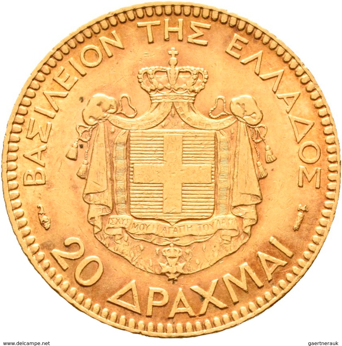 Griechenland - Anlagegold: George I. 1863-1913: 20 Drachmen 1884 A, KM# 56, Friedberg 18. 6,42 G, 90 - Greece