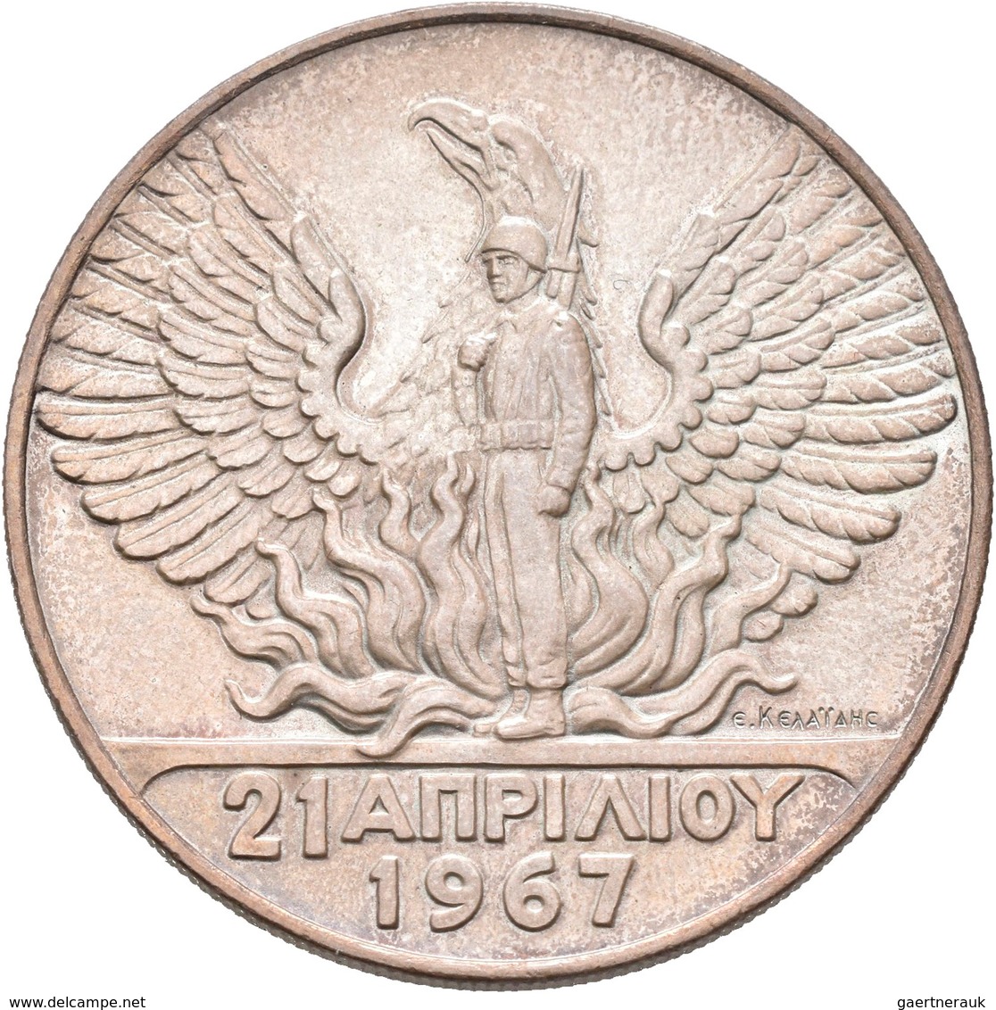 Griechenland: Constantin II., 1964-1973: 100 Drachmen 1967, 24,94 G, Stempelglanz. - Greece