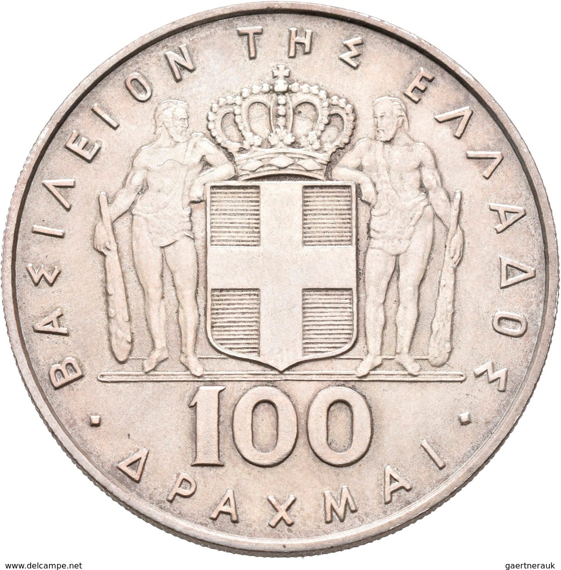 Griechenland: Constantin II., 1964-1973: 100 Drachmen 1967, 24,94 G, Stempelglanz. - Griechenland