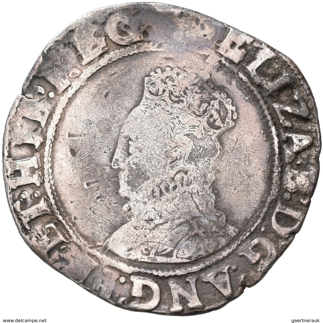 Großbritannien: Elisabeth I. 1558-1603: Groat O.J. (1560/1561), London, Spink 2556, 5,63 G, Gewellt, - Otros & Sin Clasificación