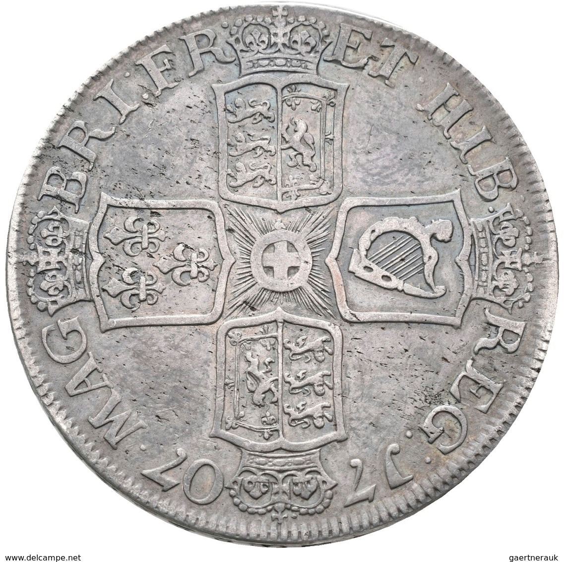 Großbritannien: Anne 1702-1714: Crown 1707, Mit "SEPTIMO" In Der Randschrift, Davenport 1341, 29,77 - Otros & Sin Clasificación