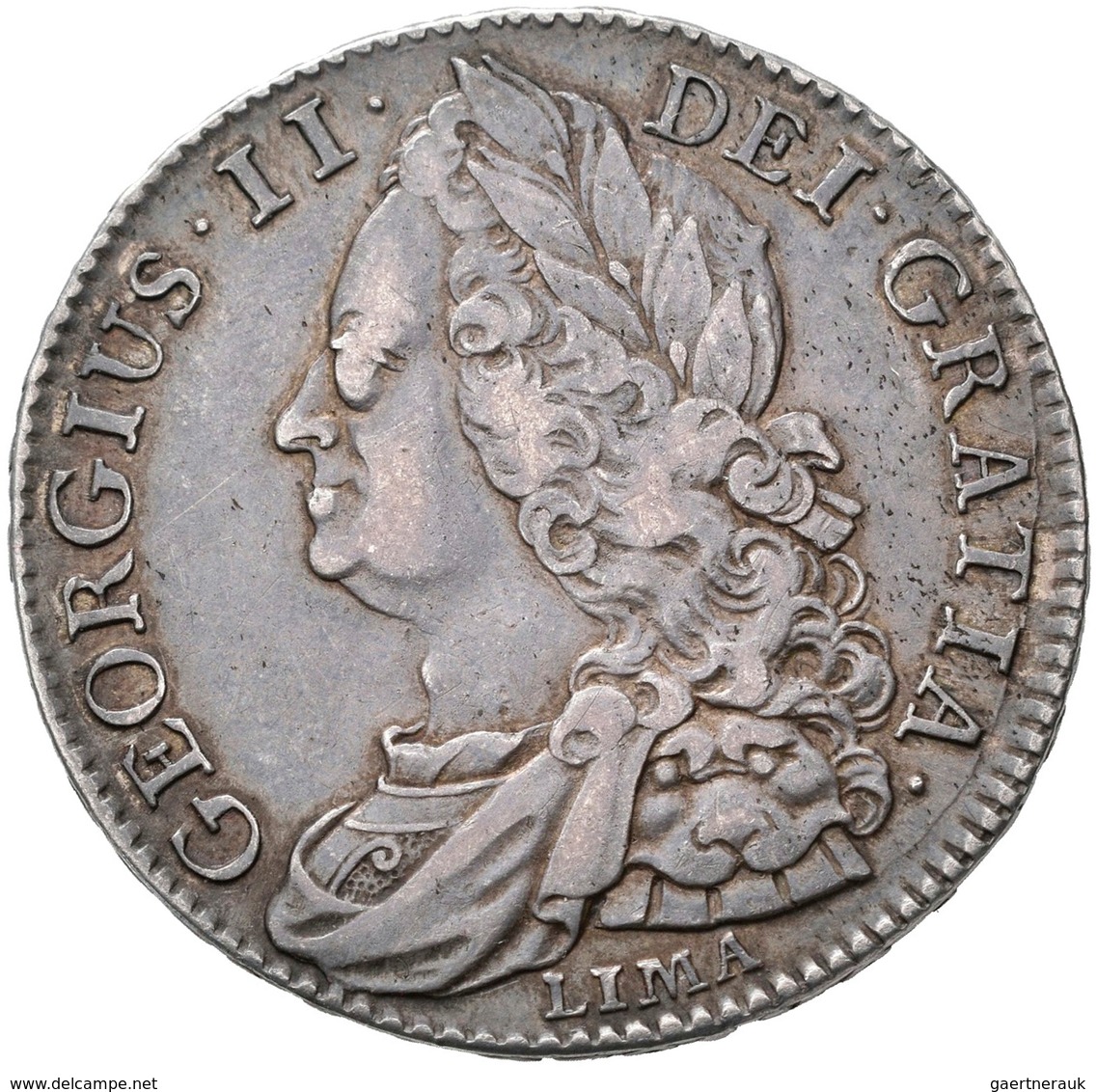 Großbritannien: Georg II. 1727-1760: 1/2 Crown 1745, Lima, Seaby 3695, 15 G, Sehr Schön+. - Sonstige & Ohne Zuordnung