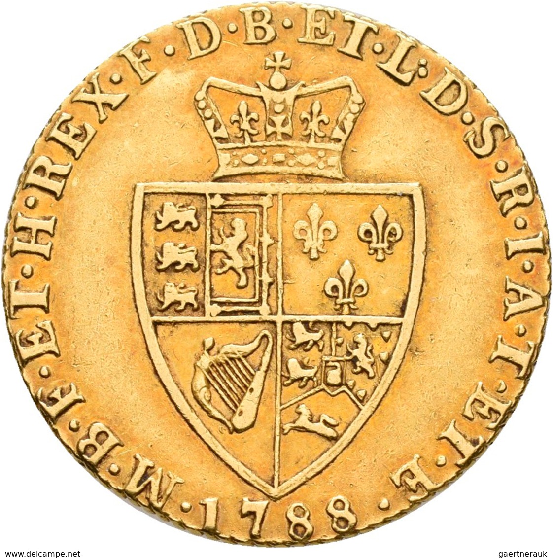 Großbritannien: Georg III. 1760-1820: Guinea 1788, London, 5. Typ, Friedberg 356, Seaby 3729, KM#609 - Otros & Sin Clasificación