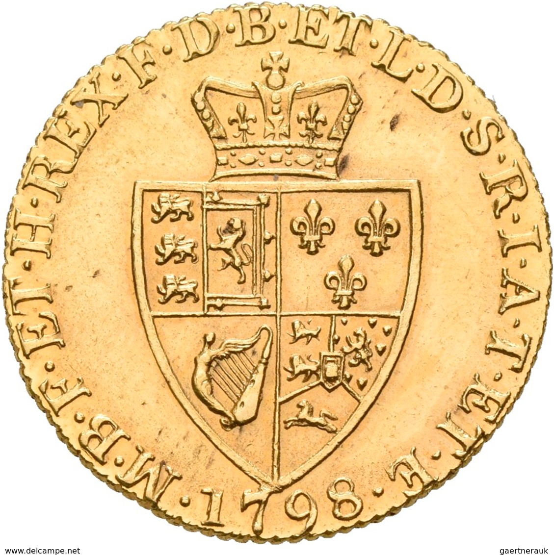 Großbritannien: Georg III. 1760-1820: Guinea 1798, London, 5. Typ, Friedberg 356, Seaby 3729, KM#609 - Otros & Sin Clasificación