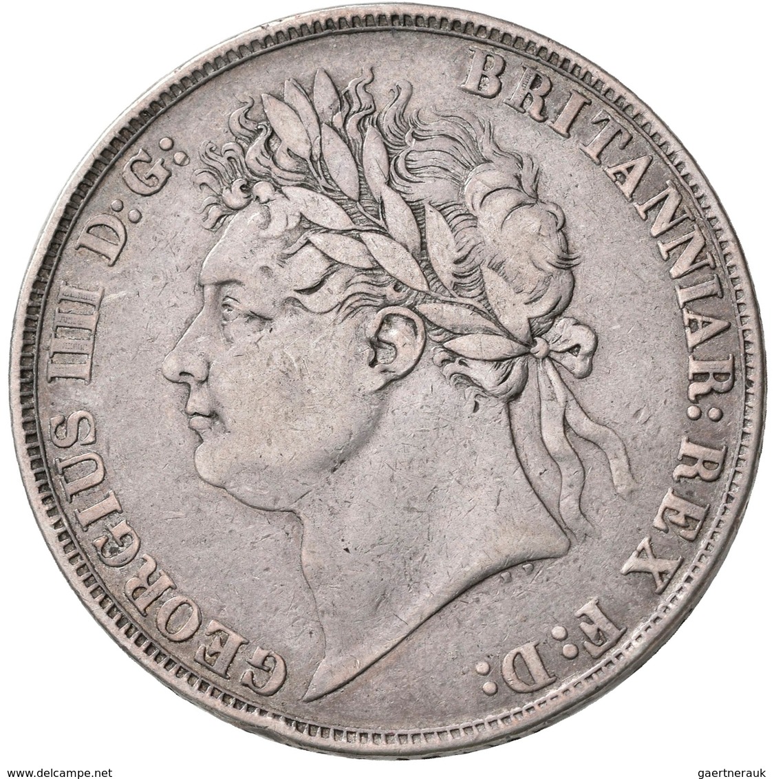 Großbritannien: Georg IV. 1820-1830: Crown 1822, Mit "TERTIO" In Der Randschrift, Davenport 104, 27, - Other & Unclassified