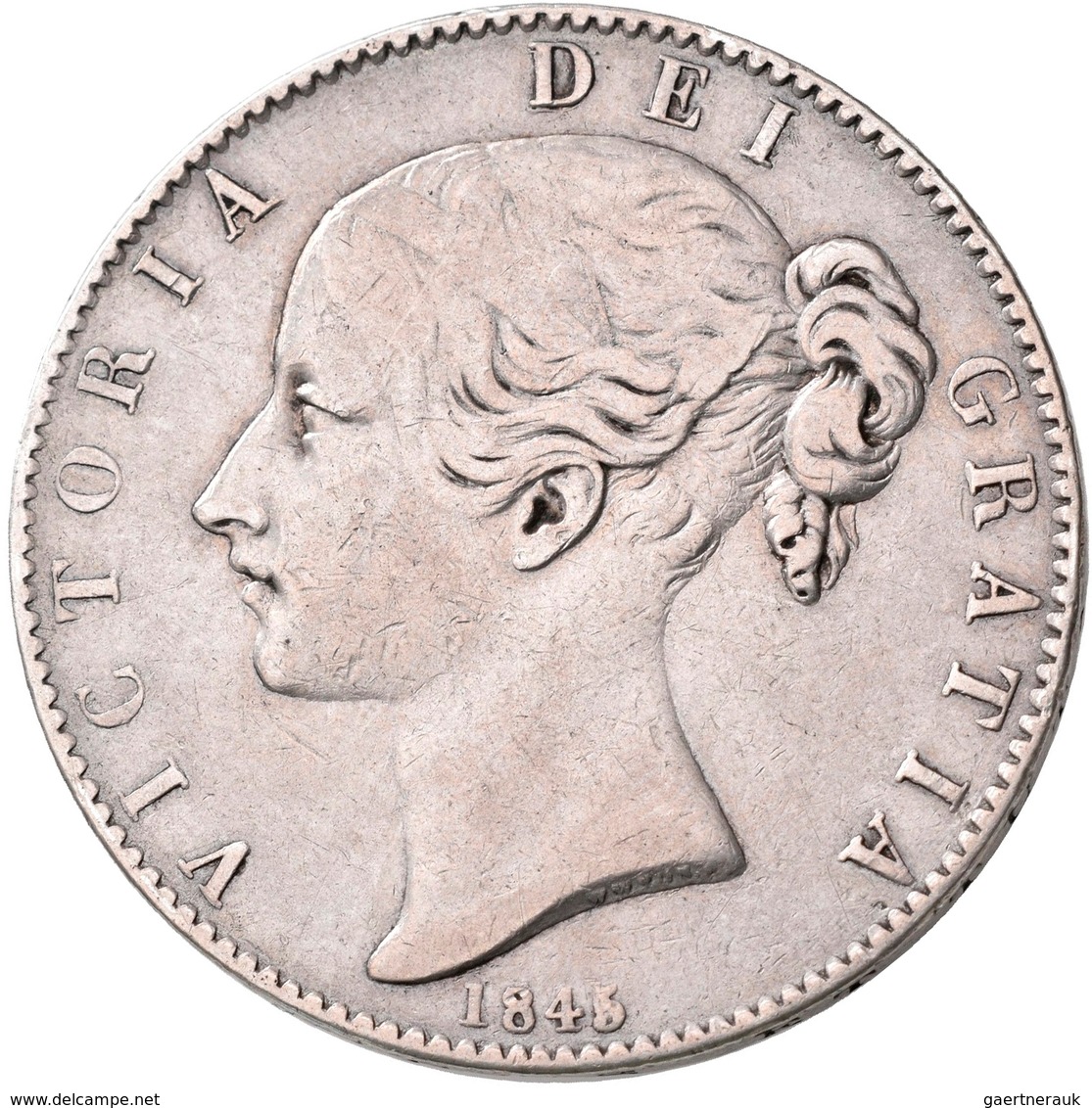 Großbritannien: Victoria 1837-1901: Crown 1845, Davenport 105, 27,97 G, Sehr Schön. - Otros & Sin Clasificación