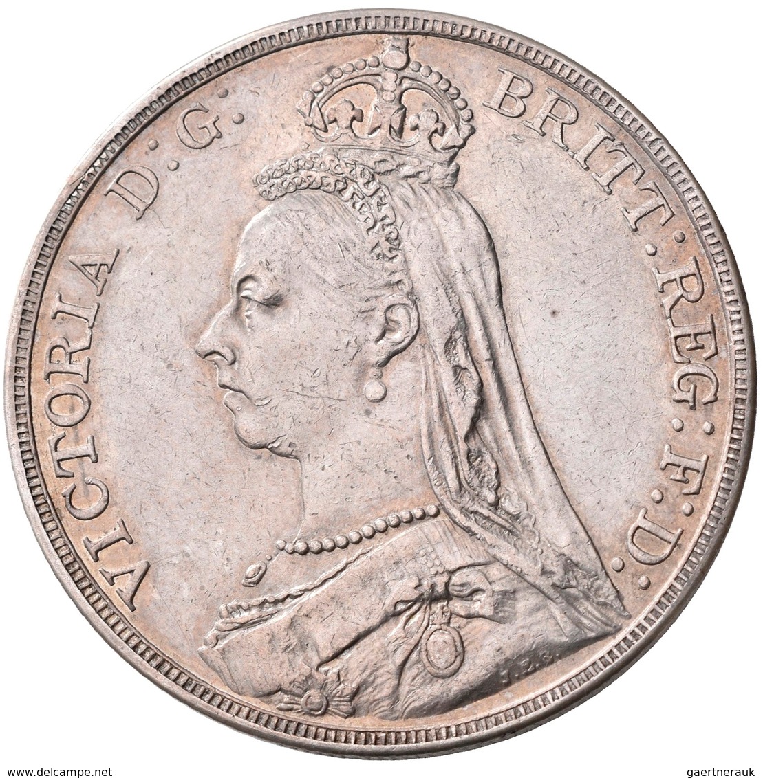 Großbritannien: Victoria 1837-1901: Lot 3 Stück; 2 Florin 1887, Crown 1889, Crown 1893, Sehr Schön, - Otros & Sin Clasificación