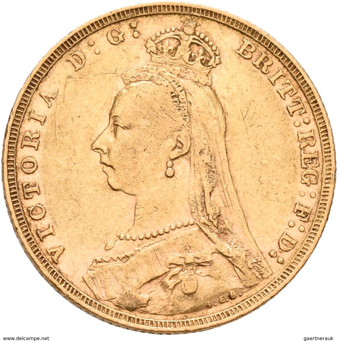 Großbritannien - Anlagegold: Victoria 1837-1901: Sovereign 1890, KM# 767, Friedberg 392. 7,98 G, 917 - Otros & Sin Clasificación