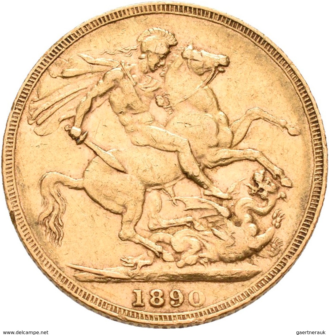 Großbritannien - Anlagegold: Victoria 1837-1901: Sovereign 1890, KM# 767, Friedberg 392. 7,98 G, 917 - Sonstige & Ohne Zuordnung