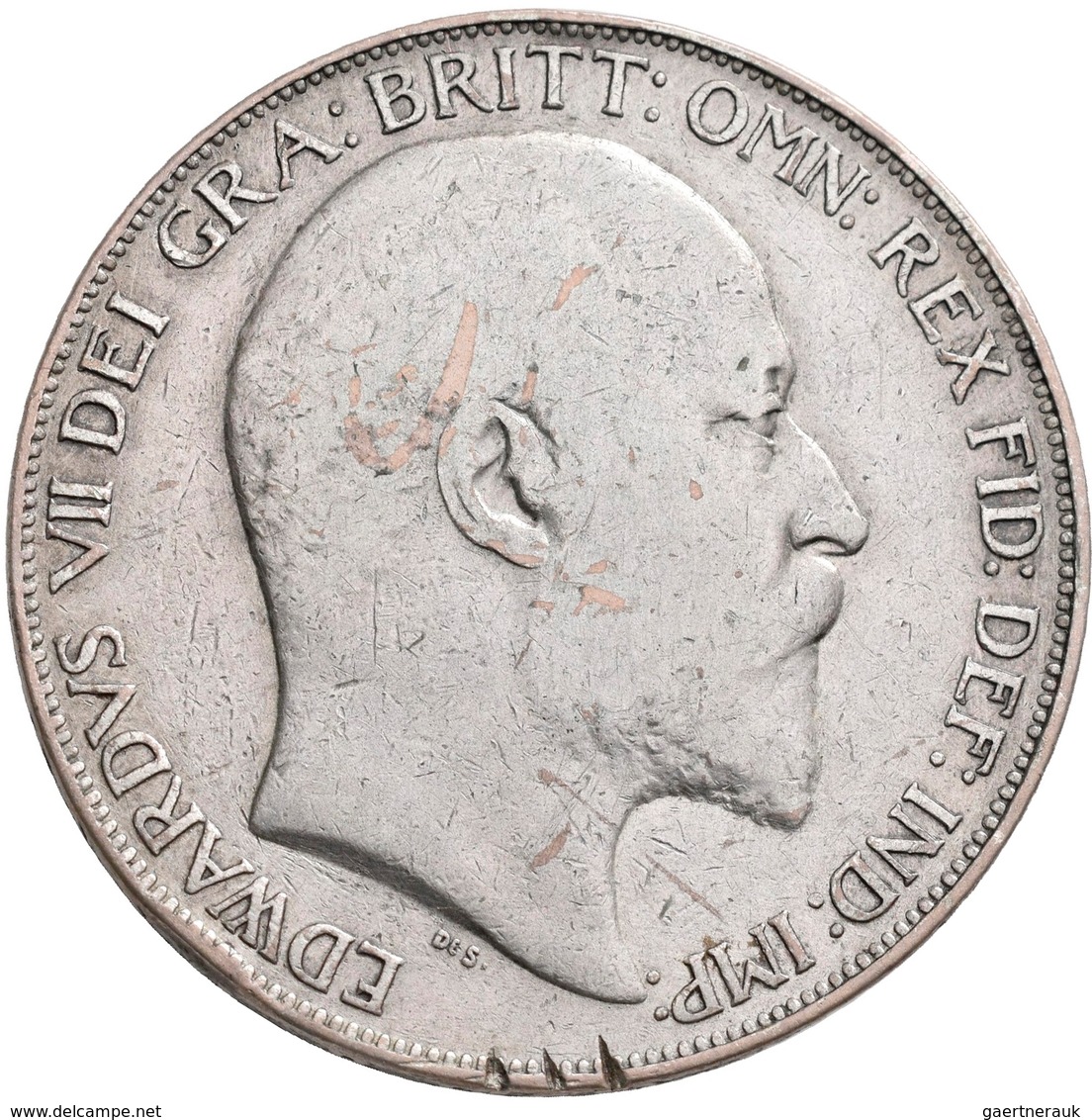 Großbritannien: Edward VII. 1901-1910: Crown 1902, Seaby 3978, KM 803, 27,97 G, Kl. Einhiebe Auf Rüc - Sonstige & Ohne Zuordnung