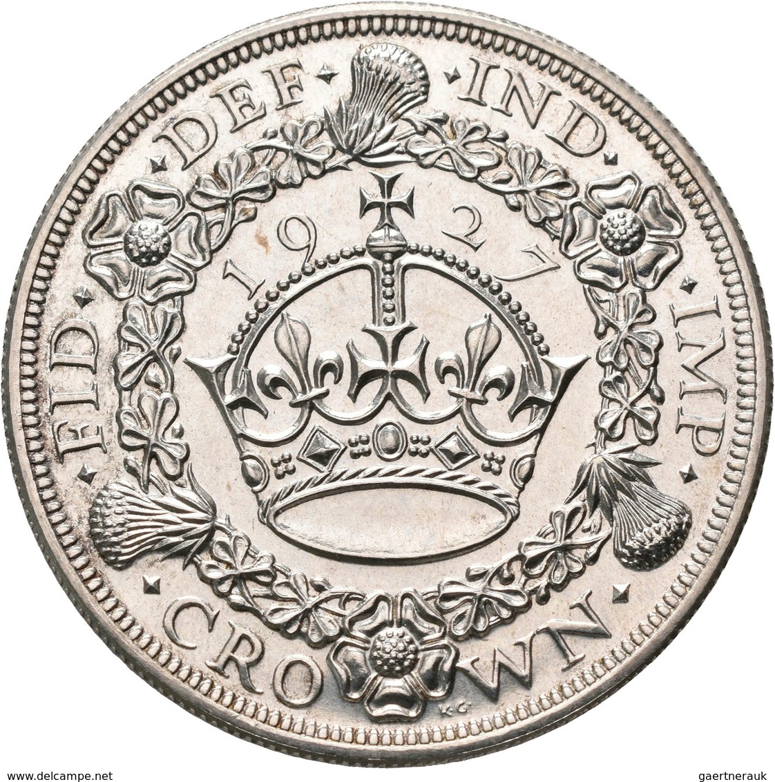 Großbritannien: Georg V. 1910-1936: Crown 1927, Davenport 110, Seaby 4036, Polierte Platte/Proof. - Otros & Sin Clasificación