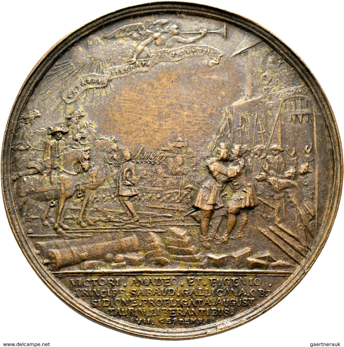 Italien: Sardinien, Vittorio Amadeo II. 1675-1730: Bronzemedaille 1706 Von Marteen Smeltzing, Auf De - 1861-1878 : Victor Emmanuel II.