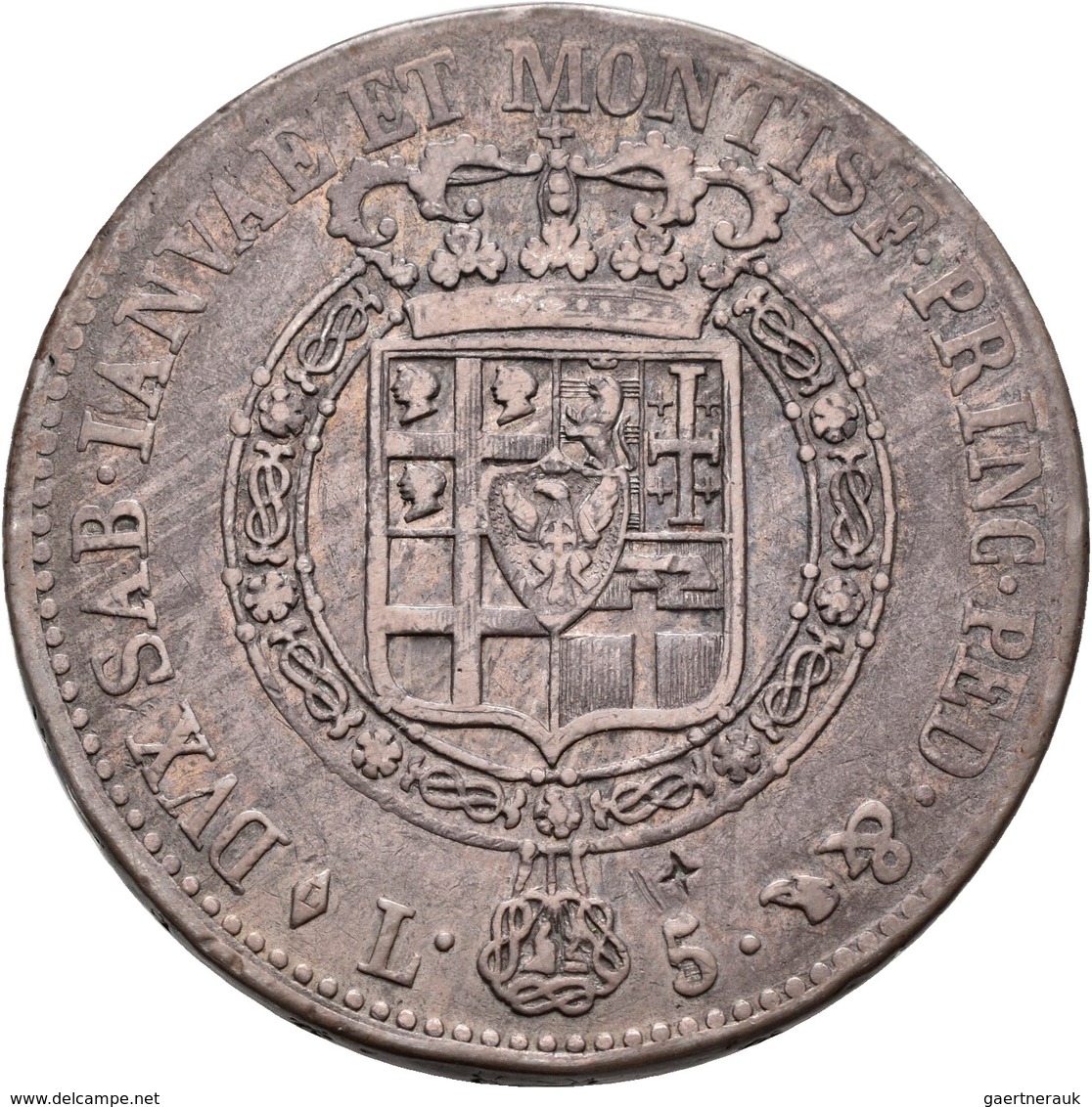 Italien: Sardinien, Vittorio Emanuele I. 1802-1821: 5 Lire 1819, Torino, Gigante 20, Montenegro 27, - 1861-1878 : Victor Emmanuel II.