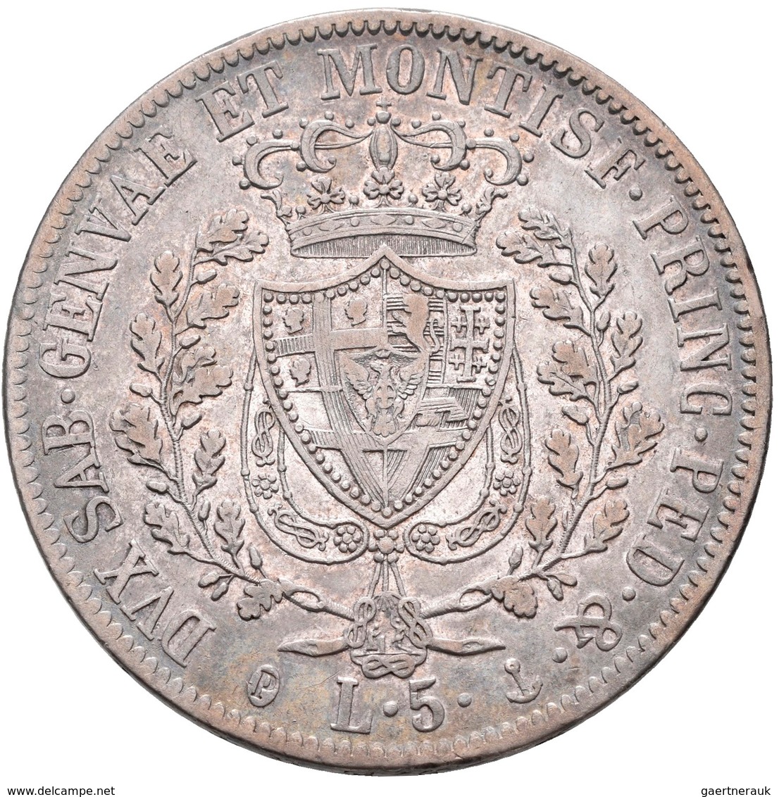 Italien: Sardinien, Carlo Felice 1821-1831: 5 Lire 1830 Genova, Gigante 51, Montenegro 71, Pagani 78 - 1861-1878 : Víctor Emmanuel II