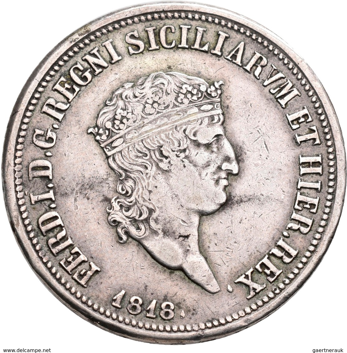 Italien: Königreich Beider Sizilien, Ferdinando I. Di Borbone 1816-1825: Piastra Da 120 Grana 1818, - 1861-1878 : Víctor Emmanuel II